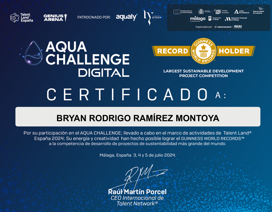 Certificado Aqua Challange