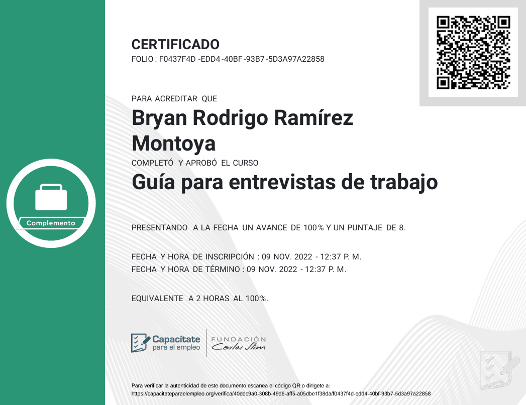 Certificado Guia